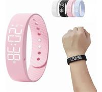 Xebular Fitsleeps Alarm Clock Watch - Vibrating Reminder Watch, Time Bracelet, Water Proof Silent Alarm Watch,Vibrating Wrist For Deep Sleepers/Hearing, for Heavy Sleepers & Habit Breakers (Pink)