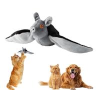 Xebular Flying-Bat Dog Toy, Flying-Bat Toy, NoFlying, Flappings Bird Interactive Cat Toy, Cute Flappings Wings Electric Teasing Cat/Dog Toy, Interactive Chirping Bird Toys with Flappingwings