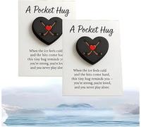 Xebular Hockey Heart Pocket Hug - Hockey Pocket Hug with Inspirational Message Card, Hockey Motivational Token, Comfort & Courage, Gifts Suitable for Players Friends Family (2 Pcs)