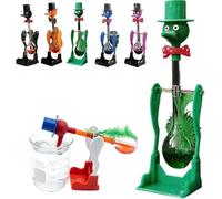 Xebular Novelty Drinking Water Bird Toy - Drinking Bird Toy, Perpetual-Motion Bobbing Glass Duck, Battery-Free Design, Educational Science Ornament, Fun Prank Gift for Friends and Families (Green)