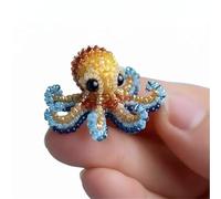 Xebular Octopus Bead Embroidery Kit - 3D Ocean Animals DIY, Starter Set for Beginners, Complete Beadwork Kit, Full-Color Step-by-Step Instructions Creative Handmade Gift for Lovers (Octopus A)