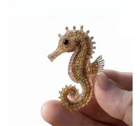 Xebular Octopus Bead Embroidery Kit - 3D Ocean Animals DIY, Starter Set for Beginners, Complete Beadwork Kit, Full-Color Step-by-Step Instructions Creative Handmade Gift for Lovers (Seahorse)