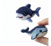 Xebular Octopus Bead Embroidery Kit - 3D Ocean Animals DIY, Starter Set for Beginners, Complete Beadwork Kit, Full-Color Step-by-Step Instructions Creative Handmade Gift for Lovers (Shark+Whale)