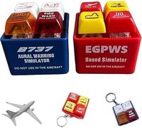 Xebular Pilot & Crew Alert Keychain Egpws Warning Sound Simulator, Tiny Aviation Cockpit Keychain with Bright LED Light, Glowing Emergency Master & Fire, Gift for Aviation Fans, Stress Relief (Mix)