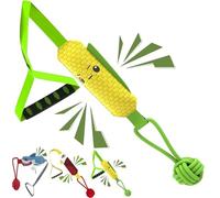 Xebular Shark Tug of War Dog Toy, Interactive Heavy Duty Pull Squeaky Rope Toys for Medium Large Breed, Squeaky Dog Tug Toy for Outdoor Training, Boredom Relief, Energy Burning (Corn)