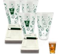 Xebular The 9 Hole Golf Course on a Beer Glass - Scorecard Coasters & Pencil, Funny Drinking Game Set with 2 Pint Glasses, Party Beer Cup Games, Suitable for Golf Loves and Drink Enthusiasts (2 Pcs)
