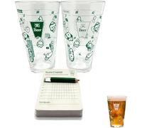 Xebular The 9 Hole Golf Course on a Beer Glass - Scorecard Coasters & Pencil, Funny Drinking Game Set with 2 Pint Glasses, Party Beer Cup Games, Suitable for Golf Loves and Drink Enthusiasts (1 Pcs)
