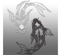 Xedatric Black & White Koi Fish Metal Wall Art,Yin Yang Koi Decor with Japanese Inspired Design,Rust Resistant Koi Fish Wall Art for Zen Spaces