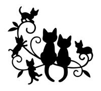 Xedatric Metal Cat Wall Decor, Metal Cat Wall Art,Cute Cats Metal Silhouette, Black Cat Wall Sculpture For Living Room Bedroom