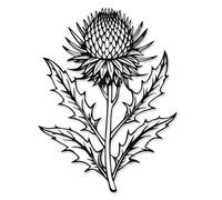 Xedatric Thistle Metal Flowers Wall Decor - Scottish Floral Black Metal Wall Art, 3D Flower Sculpture for Farmhouse Kitchen & Bathroom - Waterproof Indoor/Outdoor(14.6x10.9IN)