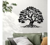 Xedatric Tree of Life Metal Wall Art Matte Black 23.6"x19.7"