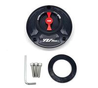 XEDLAMP For YAMAHA, YZF R125 2012, Fuel Tank Cap Cover CNC Aluminum Keyless Motorcycle Accessories 6 Colors Fuel Cap Lock Key(Black and Red)
