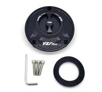 XEDLAMP For YAMAHA, YZF R125 2012, Fuel Tank Cap Cover CNC Aluminum Keyless Motorcycle Accessories 6 Colors Fuel Cap Lock Key(Black and Black)