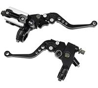 XEDLAMP Vehicle Clutch Master Unit Motorcycle 7/8 22Mm Handlebar Brake Master Cylinder Clutch Lever CNC Left Right Set Universal, for Harley Piston Diameter 12.7Mm(Black)
