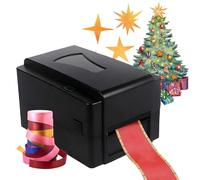 XEEAOFE 127mm/s Satin Ribbon Printer, 300 DPI Printing Resolution, Digital Label Printer with Ribbon Holder, 20-108mm Width
