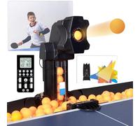 XEEAOFE Multifunctional Table Tennis Trainer, Automatic Ball Machine with 300 Balls & Net, 9 Spin Types, 7 Angles, and Recycling Net