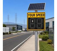 XEEAOFE Solar Powered Radar Feedback Sign with 2(3) Digit LED Flashing Speed Indicator, Weatherproof for Intersections & Logistics Warehouses 2 Digit