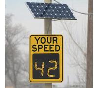 XEEAOFE Solar Powered Radar Speed Limit Sign - LED Speed Limit Radar Detective Display,Radar Feedback Sign,Applicable to Highways,Speed-Limited Roads 60x90cm
