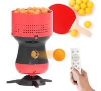 XEEAOFE Table Tennis Robot with 90 Ball Reserves, Ping Pong Ball Machine, Cordless Control, Programmable Drills-Frequency/Ball Speed/Rotation/Landing/Height