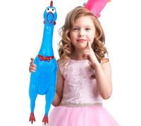 Xeehwb 22 Inch Crazy Huge Rubber Chicken,Blue Screaming Chicken Toys,Squeeze Squeaky Chicken Dog Toys,Rubber Chicken Noisemakers for Parties,Prank Novelty Gag Gift
