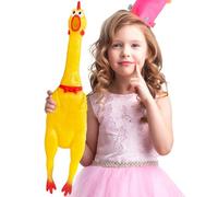 Xeehwb 22 Inch Crazy Huge Rubber Chicken,Yellow Squeeze Chicken Toys,Squeaky Chicken Dog Toys,Squawking Prank Novelty Gag Gift