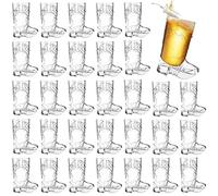 Xeehwb 30 Pcs Mini Cowboy Boot Shot Glasses,1oz Plastic Western Cowboy Beer Mugs,Reusable Cowgirl Party Decorations Supplies for Birthday,Theme Party