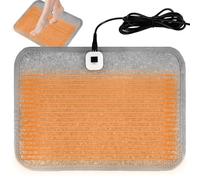 XEER Electric Heated Floor Mats Under Desk, 220V Heated Floor Mat for Foot, Water-Proof, Carbon Crystal Heating Pad for Foot with 8 Temperature Levels and 3 Timers Settings, for Office and Home