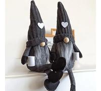 XEERUN 2PCS Coffee Gonk Gnome Plush, Coffee Gonks Decor, Handmade Coffee Bar Gnomes Decor, Christmas Gonks for Coffee Bar Home Kitchen, Kitchen Gifts Gonk Gifts for Women, CoffeeLover (Black)