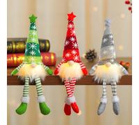 XEERUN 3PCS Light Up Gnome Christmas Decoration, Christmas Gonks with Light, Handmade Swedish Santa Gnome with Knitted Hat, Gonk Elf christmas for Indoor Decoration, Holiday Party Decorations (3PCS)