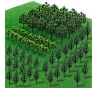 XEERUN 70PCS Mixed Model Trees, 1.5-2.4 inch Mini Miniature Landscape Trees for DIY Building Train Railways Natural Green Landscape Diorama Scenery