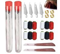 XEERUN 74PCS Sewing Tool Set, Stainless Steel Sewing Needles Set with 3 Colors Threads, Big Eye Hand Steel Sewing Needle Kit, Portable, Needle and Thread Kit for Craft and Sewing-Making