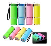 XEERUN 8 Pack Small Torch, Mini Torches LED Super Bright with 9 LEDs, Colorful Kids Torch with Lanyard, Glow in Dark Pocket Torch for Kids Adult Camping Outdoors Gift