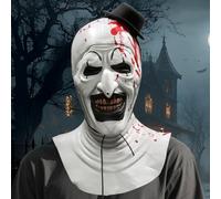XEERUN Art The Clown Mask, Halloween Mask,Terrifier ClownMask, Scary Maskfor Full Head Costume for Horror Enthusiasts Halloween Cosplay for Adult Men Women