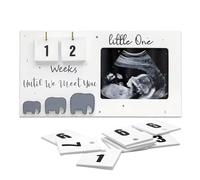 XEERUN Baby Scan Photo Frames, 9.5'' x 5'' Baby Sonogram Picture Frame Countdown Weeks, Baby Ultrasound Picture Frame, Baby Announcement Gifts, Baby Gender Reveal Gifts, Mum to Be Pregnancy Gifts