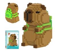 XEERUN Capybara Cartoon Mini Building Blocks Animal Set, 1606 PCS DIY Micro 3D Building Toy Bricks, Cute Animals Building Bricks, Capybara Gift for Adults, Boyfriend, Girlfriend (Backpack)