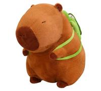 XEERUN Capybara Plush Toy, 23cm Capybara Stuffed Animal With Turtle Pillow, Cute Brown Guinea Pig Doll, Capybaras Teddy, Super Soft Stuffed Toy capybara Gifts for Adults and Kids