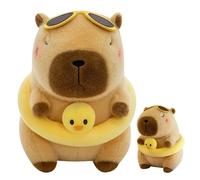 XEERUN Capybara Plush Toy, Summer Swimming Ring Capybara Plush, 23cm/9in Capybaras Gifts, Capybaras Teddy, Guinea Pig Toy, Soft Stuffed Animal doll for Adults, Birthdays, Christmas, Home Decoration