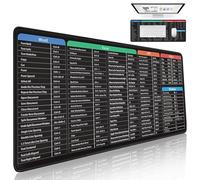 XEERUN Excel Shortcuts Mouse Mat, 80 x 30cm Excel Cheat Sheet Desk Mat, Multifunctional Large Cheat Sheet Gaming Mousepad, Stitched Edges, Non-Slip Big Mouse Mat for Desk, Laptop, Computer, Home