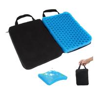 XEERUN Gel Seat Cushion, Foldable Travel Seat Cushion, Portable Honeycomb cushion with Cloth Cover and Handle, Ergonomic Gel Cushions for Airplane Seats, Camping, Office Chair (42 x 32 x 4cm)