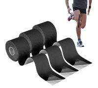 XEERUN Kinesiology Tape 3 Rolls, Waterproof Elastic Muscle Support Tape for Exercise, Sports & Injury Recovery, Breathable & Latex Free, 5cm x 5m Per Roll (Black)