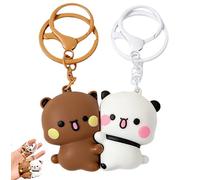 XEERUN Pack of 2 Bubu Dudu Key Chains, Bubu and Dudu Pendant, Pair Magnetic Keyring Couple, Perfect Pendant Gift for Partner and Friends for Bag, Purse, Keys
