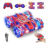 XEERUN Spider Gesture Sensing Remote Control Car, Double Sided RC Cars, Hand Controlled RC DriftCar, 2.4Ghz RC Car, Full-body Light, Rechargeable RCStuntCar Spider Toys for Boys (Dual remote control)