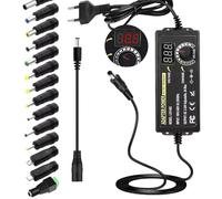 XEERUN Universal Power Adapter, Adjustable Variable Power Supply, AC 100V~240V To DC 3V~24V 3A 72W, AC to DC Converter with LED Voltage Display, 14 Tips & Polarity Converter for Household Electronics