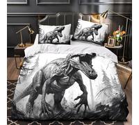 XEFASIDBN Tyrannosaurus Roar Duvet Cover 3D Design Printed Machine Washable 3 Pieces Bedding Set Zipper Dinosaur Quilt Cover Hotel Quality All Season for Adults Kids Women Teens Youth King（220x240cm）