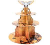 XEFINAL 3-Tier Magical Cupcake Stand - Classic Style for Wizard, Birthday, Halloween, or School Party Supplies