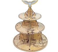 XEFINAL 3-Tier Magical Cupcake Stand - Wizard Birthday & Halloween Party Cake Stand - Round