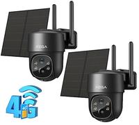 Xega 2 Pack 4G LTE Cellular Security Camera Solar With SIM Card, Outdoor Wireless No WiFi Security Cam CCTV,2K HD PTZ Night Vision Motion Sensor Notification Alarm TF&Cloud Storage(Not Support WiFi)