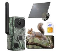 Xega 4G LTE【3 PIR Detection】 Wildlife Camera with SIM Card, 2K No WiFi Trail Camera with CCTV Live Streaming,No Glow 940nm Night Vision,7800mAh Battery,3.5W Solar Panel,2-Way Audio,GPS, Cloud/TF,IP66