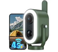 Xega 4G LTE Camping Magnetic Section Camera with SIM Card 2K HD Cellular Portable Wireless Security Camera Outdoor 6000mAh Battery PIR Human Detection for RV/Camping/Travel/Picnic/Temporary Parking