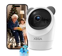 Xega 4G LTE CCTV Indoor Security Camera with SIM Card, No WiFi Needed, 24/7 Recording,355°P/60°T, Color Night Vision, PIR Human Detection,Siren Alarm,Two-Way Talk,Cloud/TF,for Dog/Cat/Kid/Elderly